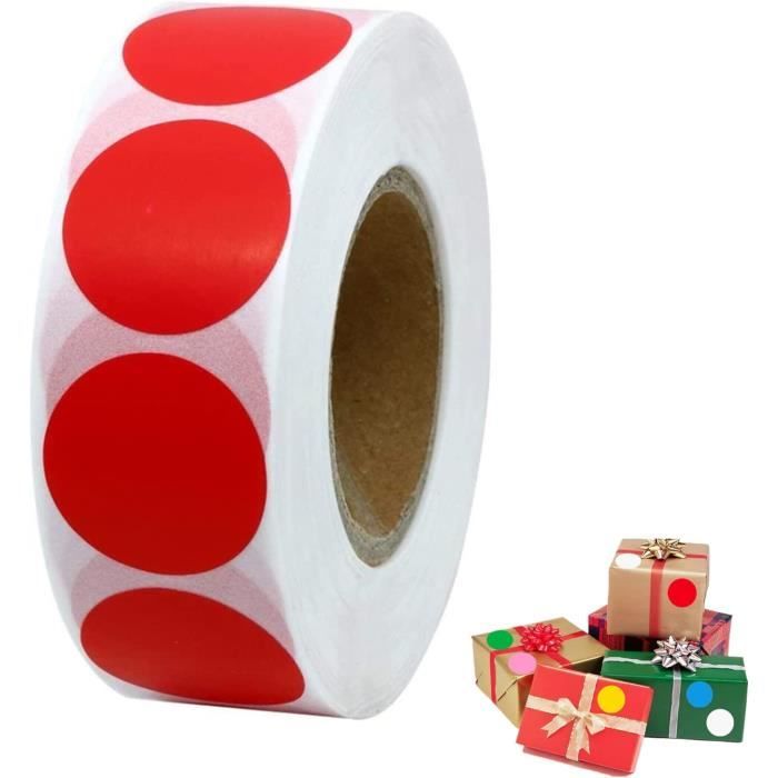 Rouge Autocollants de Point Cercle Étiquettes Rondes en Papier Naturel ...