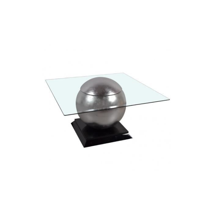 Table basse design verre et acier chromé WORLD