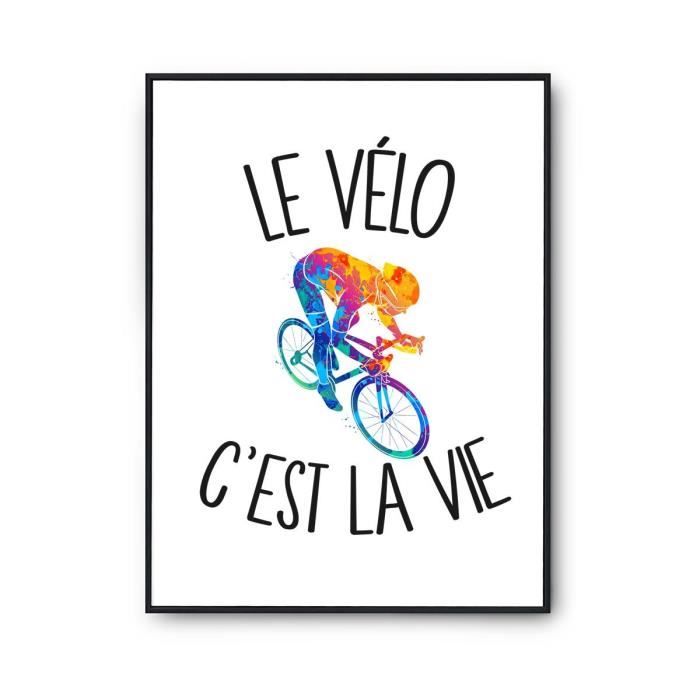 Affiche Vélo c'est la vie Cyclisme Poster Tableau Sport Humour