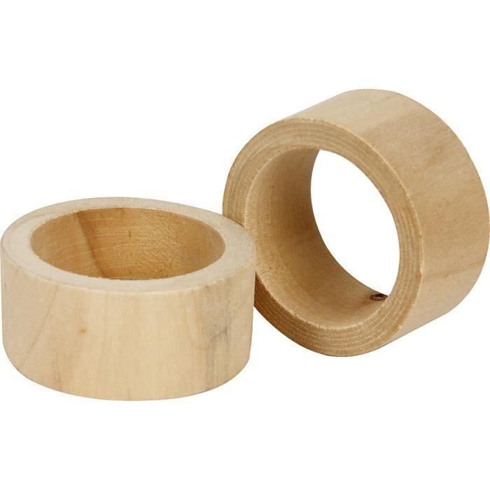 Rond de serviette de table personnalisé en bois | Gravure prénom
