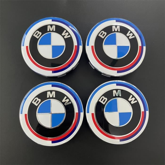 4pcs X Centre De Roue 68mm BMW Cache Moyeu Édition 50e Anniversaire Emblème Logo