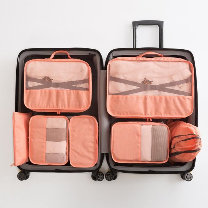 AiQInu Rangement Valise Lot de 7 Imperméable Organisateur de Voyage Packing Cubes Organiseur sac à chaussures,Bagage Sacs