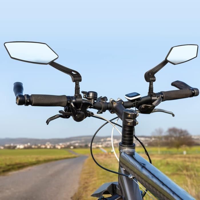 Rétroviseurs de Vélo Rotatifs à 360° - Miroirs de Guidon pour Vélo et Trottinette  Electrique - Noir - Cdiscount Sport