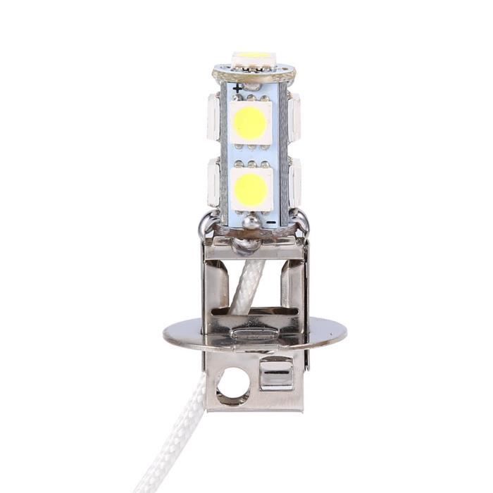2X H3 12V XENON Lampe Phare Voiture Lumière 5050 SMD 10 LED Blanc 6500K Ampoule