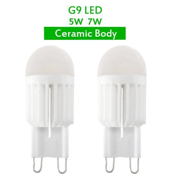 Mini ampoules LED G9 en céramique,AC 220V 230V COB, pour remplacer le
