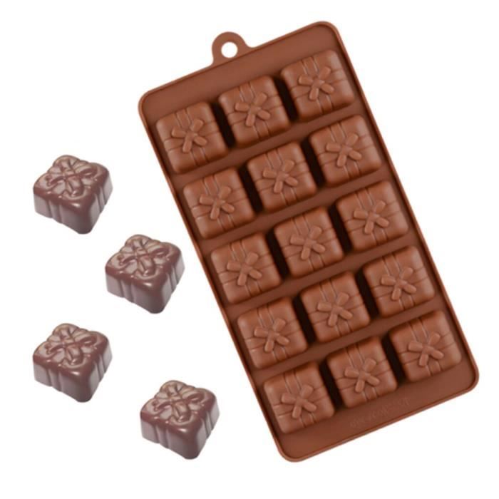 Moule à Chocolat En Silicone – 12 Tablettes De Noël, Résistant Au Four Et Congélo