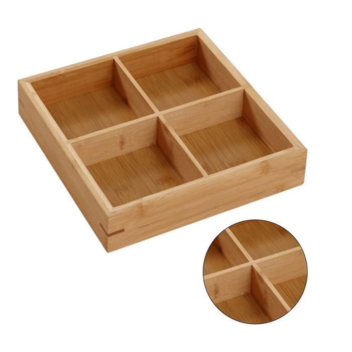 Plateau De Service Puzzle En Bois Avec Compartiments Amovibles - 25x25cm - Idéal Apéro, Charcuterie, Fruits