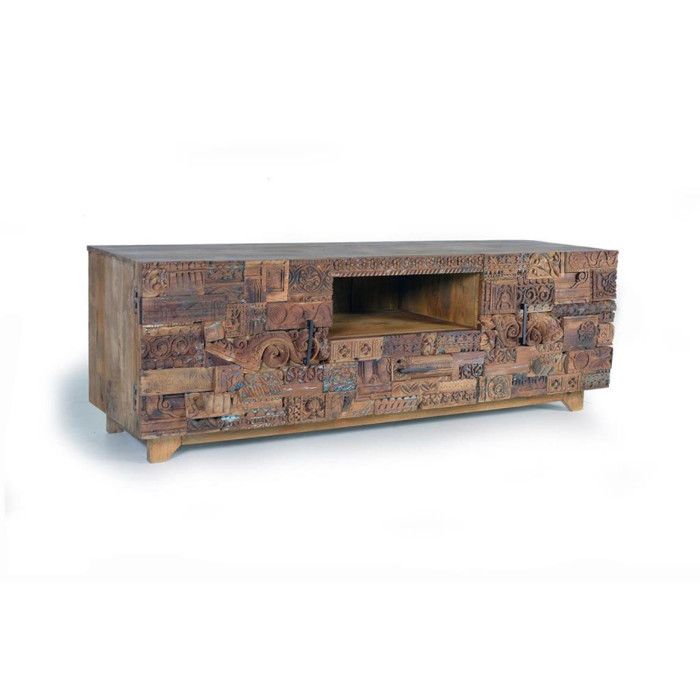 Meuble TV - Giner y Colomer - Bois Manguier Récupéré - 180 cm - Marron Meuble TV - Giner y Colomer - Bois Manguier Récupéré - 180 cm - Marron