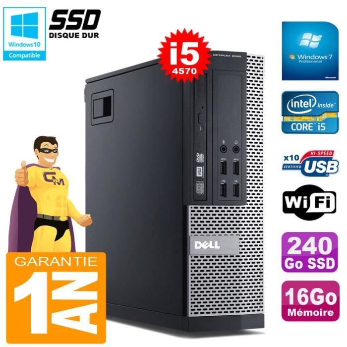 PC DELL Optiplex 9020 SFF I5-4570 16Go Disque 240Go SSD Graveur DVD Wifi Win 7 Reconditionné - Dell reconditionné disponible sur Cdiscount Seconde Vie