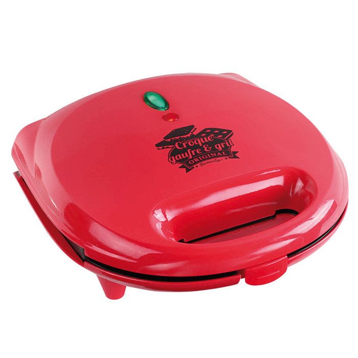 Gaufrier multifonction - LIVOO DOP133 - Rouge - 3 en 1 croque-monsieur, gaufres et grill