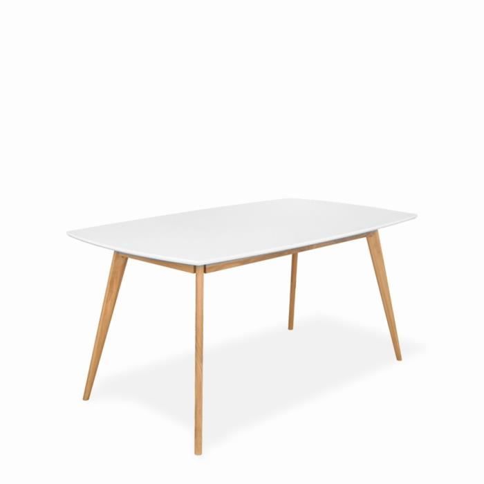 Table à manger design scandinave bois et laque Cdiscount Maison