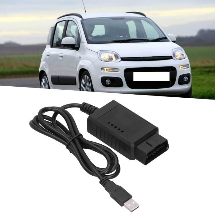 Scanner de lecteur d'outil de Diagnostic USB OBD II EOBD adapté pour Fiat Panda / Punto / Doble / Lancia