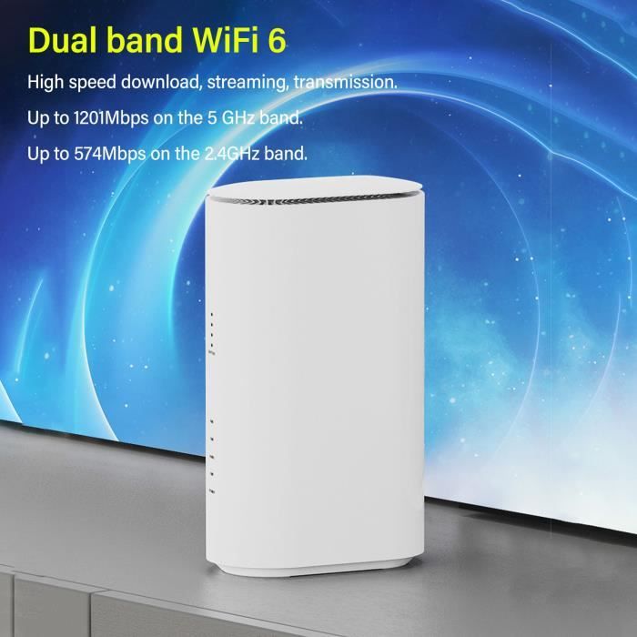 Luernas Modem Routeur 4G Lte, Routeur Sans Fil Double Bande 2,4 G 5G Débloqué Avec 4 Antennes