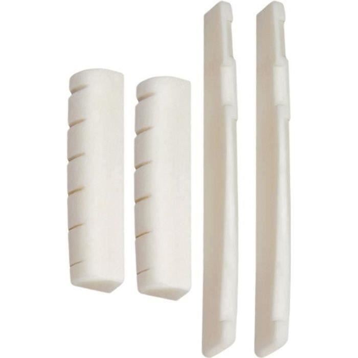 Lot De 6 Sillets Et Chevalets En Os Pour Guitare Acoustique/folk – Améliore Le Son Et La Stabilité – Remplacement Facile