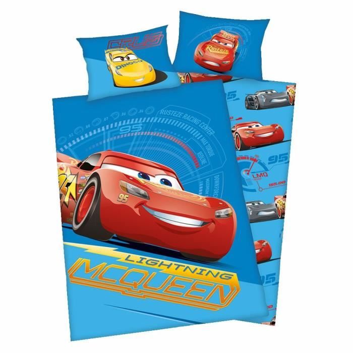 Housse De Couette Enfant Cars - Disney - Rouge - 140x200 Cm