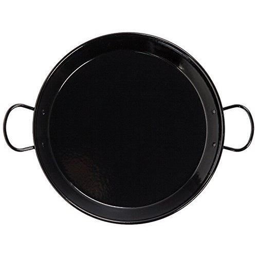 TEHORNEO Paella, Plat Paella Induction en Acier Émaillé 34 cm 5-6 portions, Compatible avec Plaques à Induction, Vitrocéramiques, Gaz