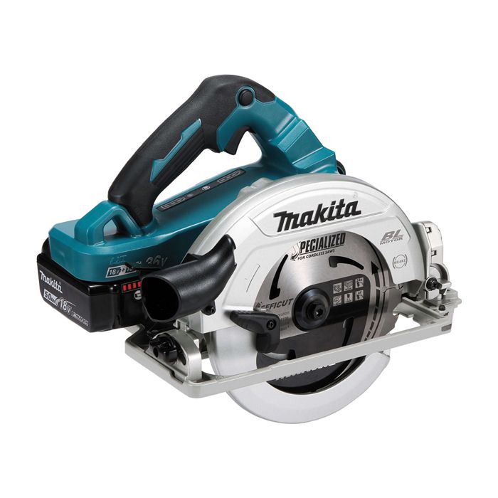 Scie circulaire 190mm sur accu LXT 2x18V + 2x BL1850 + 1x DC18RD + MAKPAC. sans accus ni chargeur DHS782PT2J - vue 2