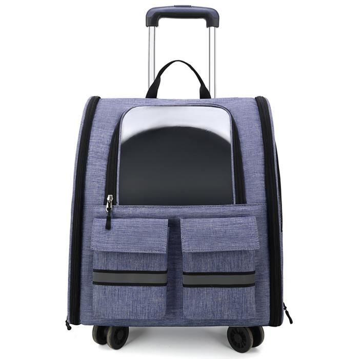 Sac de transport Pecute Sac à dos avec roues Pour chiens et chats  Capacité 15KG Conception respirante