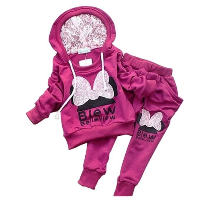 Articles Pour Bebe 2pcs Enfant Bebe Fille Vetements Coton Tenues Survetement A Capuche Veste Pantalon Ensemble Fille