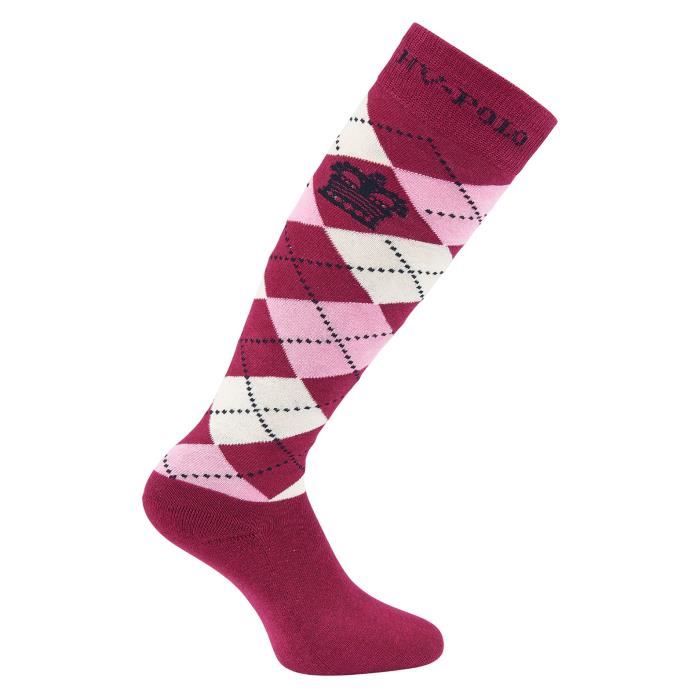 chaussettes équitation femme hv polo argyle - roja-pink-navy - 35/38