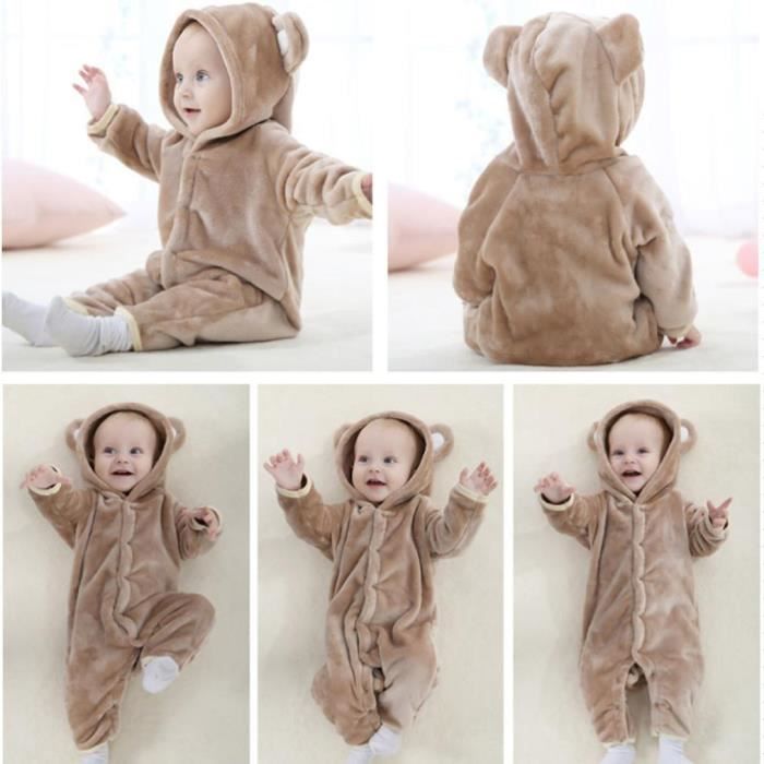 Bebe Mignon Enfants Bebe Garcon Ou Filles Animal Shapes Romper Jumpsuit Vetements Outfit Marron Marron Cdiscount Pret A Porter