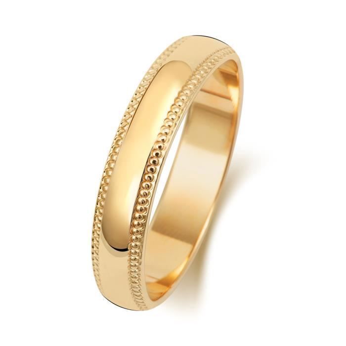 Alliance Homme-Femme Milgrain 4mm Forme D Or 375-1000 31079