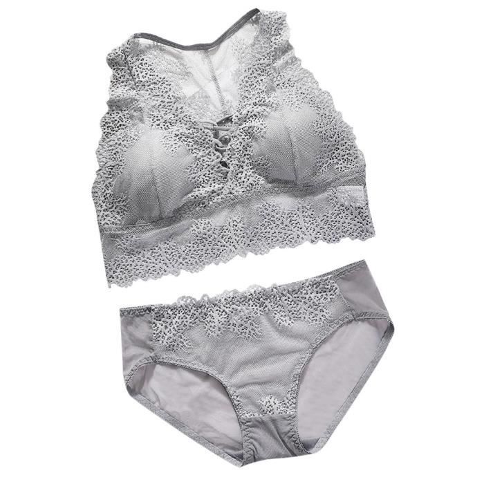 Ensemble et culotte sans fil en dentelle femmes slips