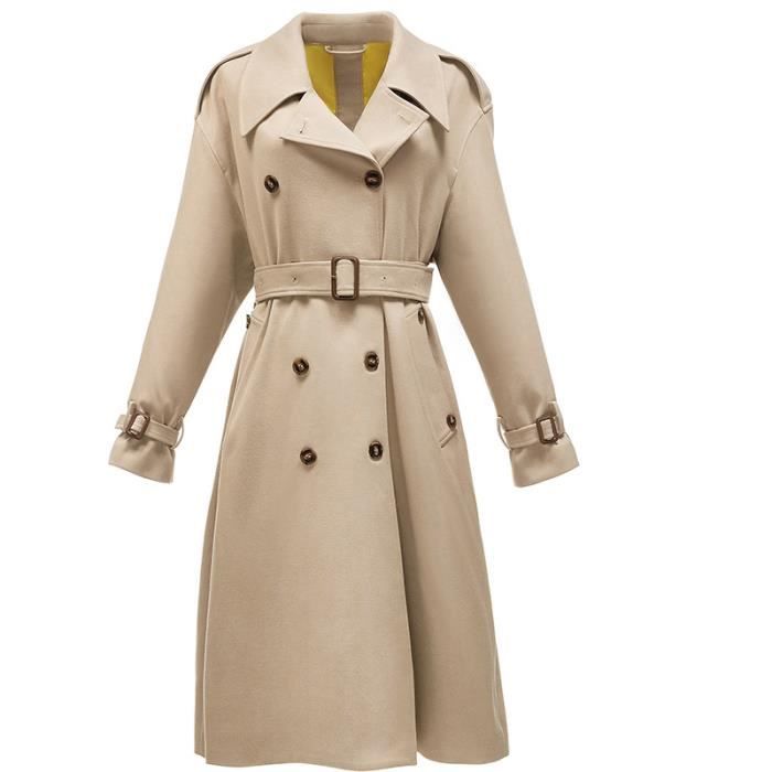 Beige Trench-coat de section plus longue pour femme