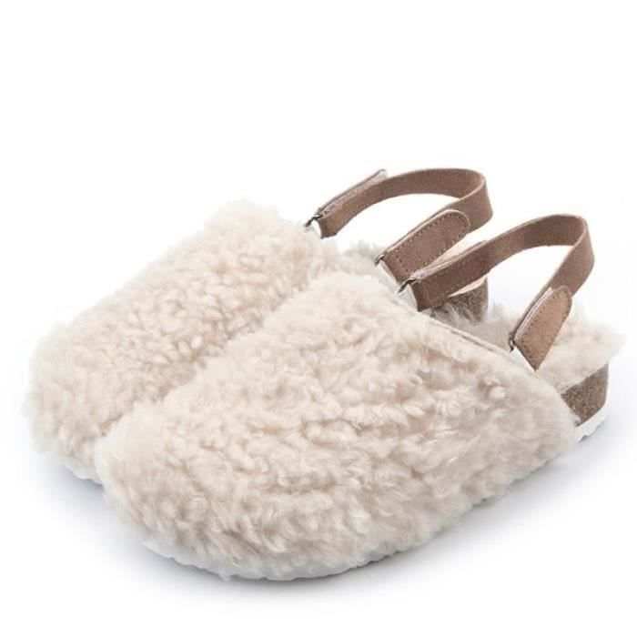 Chaussons Antidérapants Enfant Chaussons Enfant GURGER Peluche Hiver - Pantoufles Montantes Antidérapantes Tailles 24-35 Chaussons Lavables Mixte Enfant