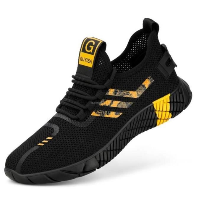 Chaussures De Sécurité Homme En Acier - Légères, Confortables Avec Coussin D'air - Pointures 40 à 48 - Noir