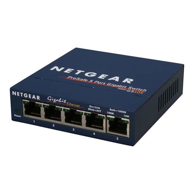 NETGEAR GS105GE Switch Métal 5 Ports Non Manageables ProSAFE , Garantie à Vie Parfait pour les PME et TPE
