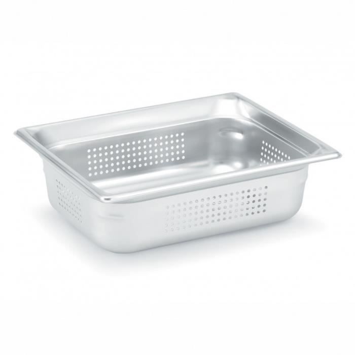 Bac Gastro Perforé Inox GN 1/2 - AISI 304, 100 Mm De Haut, 325x265 Mm - Pour Cuisson, Conservation, Restauration Collective