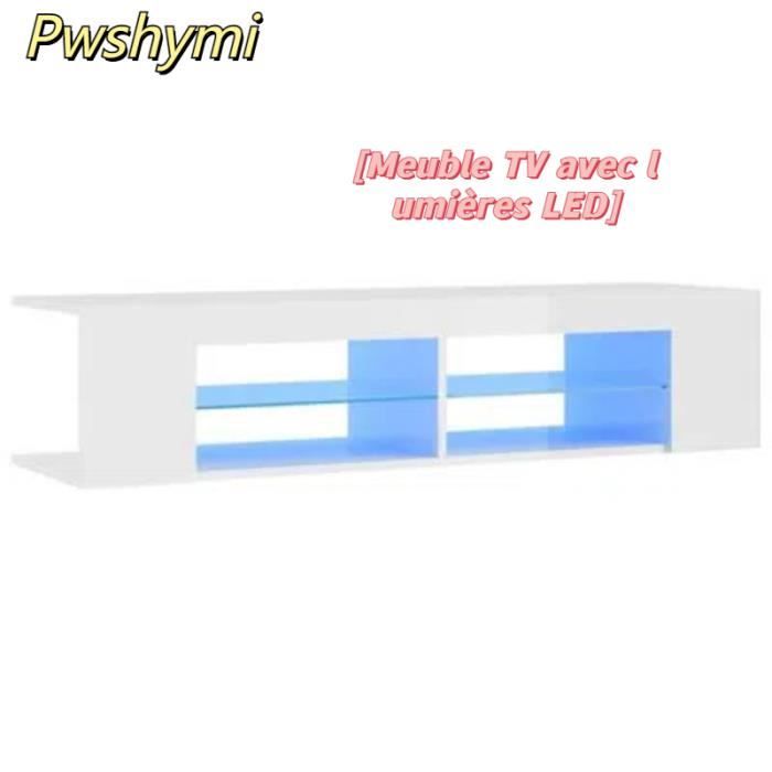 VidaXL Meuble TV Avec éclairage LED, Blanc, 120x30x36 Cm, Panneaux De