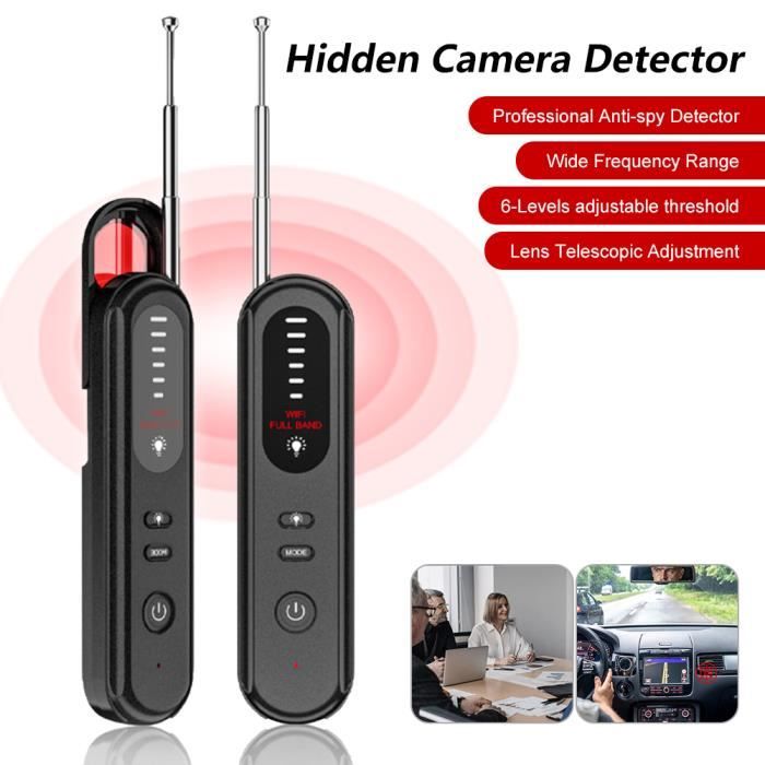 Detecteur De Camera Micro Espion - Bug Détecteur RF Sans Fil Pour Caméra Dissimulée,Anti-Espion Bugs GPS Tracker Scanner Détecter La Caméra Cachée GSM ÉCoute Device Finder Pour Bureau à Domicile Hôtel