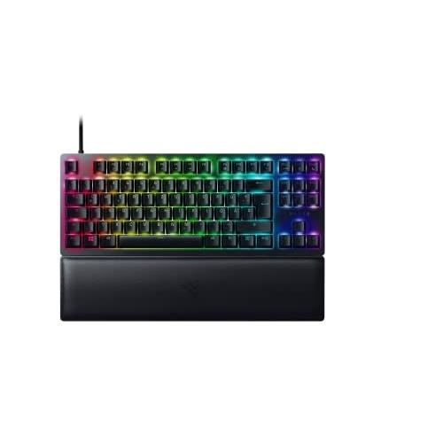 Razer Huntsman V2 Tenkeyless Switch Clavier de Jeu Optique sans pavé numérique commutateurs optiques à cliquer Capuchons Doubles PBT Repose Poignet QWERTZ DE Disposition |