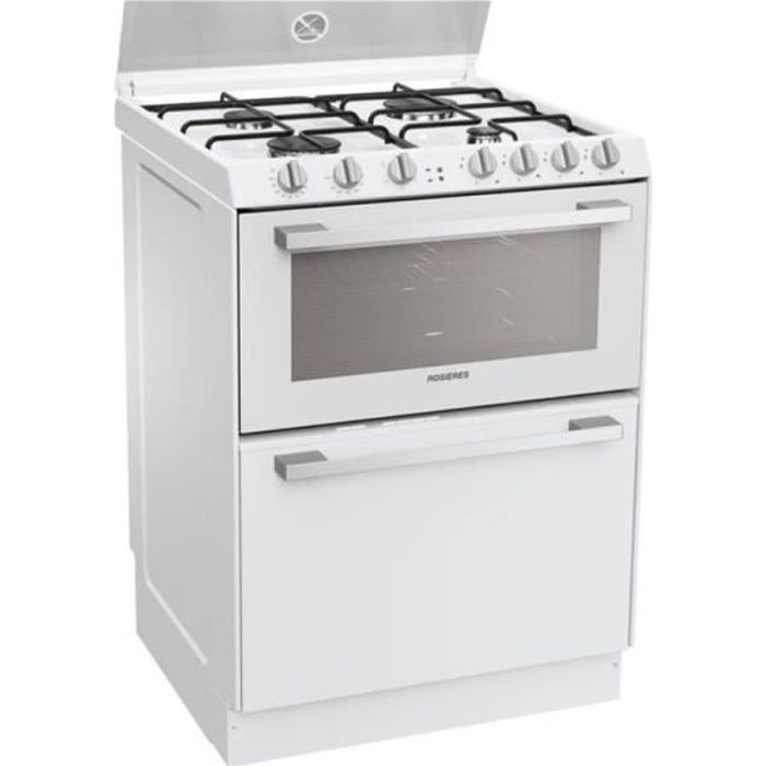 Rosieres Cuisinière gaz combiné lave-vaisselle 60cm 6c 56db blanc - TR4GNORB/1