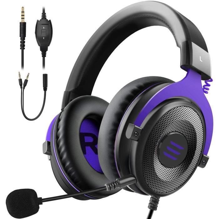 Casque Gamer RUMOCOVO® Violet claire - Casque PS4 Micro Casque Gaming PC  Casque Audio Filaire avec Jack 3.5MM - Cdiscount Informatique