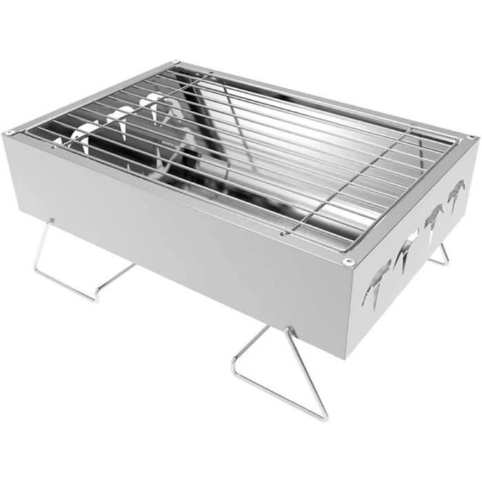 Poêle à Bois Portable, Réchaud De Camping En Acier Inoxydable Pour le Camping D'hiver, la Cuisine De Chasse, le Barbecue à Kebab, le Barbecue Au