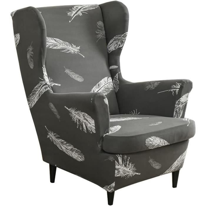 Déco Salon Tissu Jacquard Housse Fauteuil à Oreilles CHNSHOME - 2 Pièces, Tissu Jacquard Nettoyage Facile Machine Déco Salon Tissu Jacquard Housse Fauteuil à Oreilles CHNSHOME - 2 Pièces, Tissu Jacquard Nettoyage Facile Machine