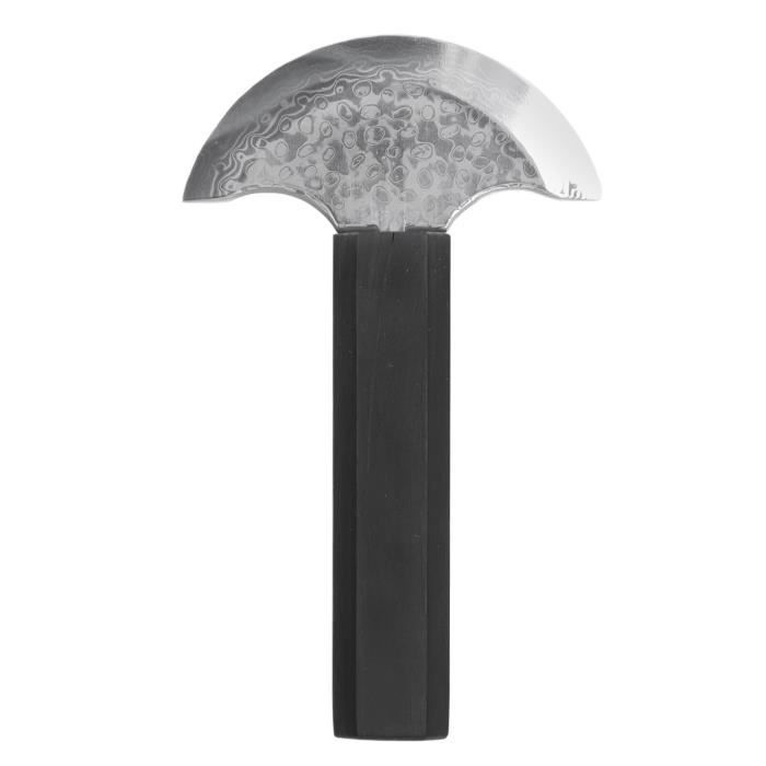 TMISHION Biseau De Bord En Cuir Plieuse De Bord En Cuir Lame En Acier Manche En Bois ébène Outil