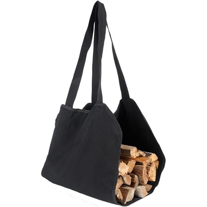 Sac à Bois De Cheminée En Toile - Transport Et Rangement 110x47cm - Jusqu'à 30kg