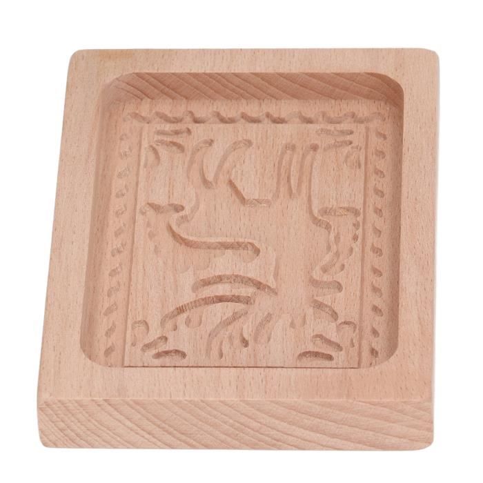 Moule à Biscuits En Bois Forme Chat - 10x8x2cm - Hêtre Naturel