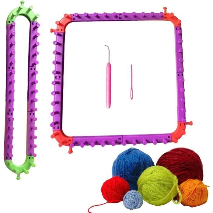 Métier à Tricoter Afghan Loom, kit de métier à Tisser en Plastique en Forme de 8 avec Aiguilles