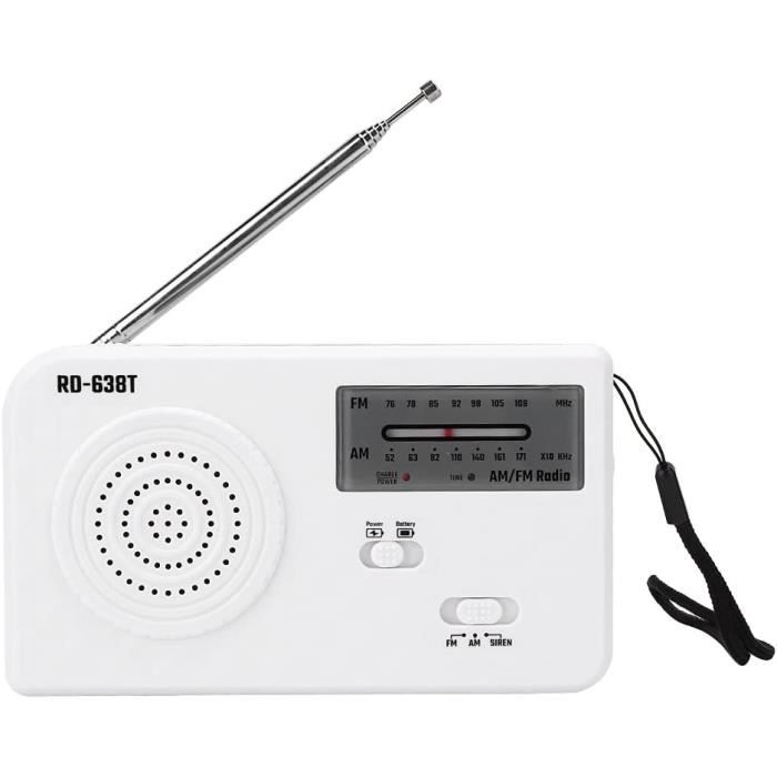 Radio D'urgence Solaire Et à Manivelle – Lampe LED, Chargeur USB – Réception AM/FM/NOAA – Pour Camping Et Survie