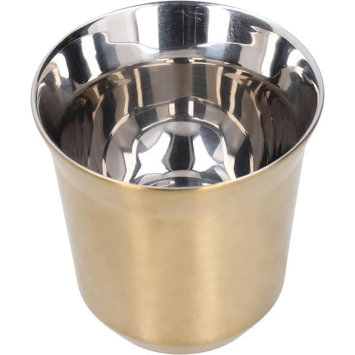 Lot De 6 Tasses à Café En Métal Isolantes - 100 Ml Chacune, Design Cylindrique Contemporain, Réutilisables