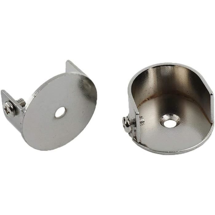 Supports De Tringle à Rideaux Pour Plafond/mur - Alliage Aluminium Noir, Pour Tringles 28 Mm, Avec Vis - 3