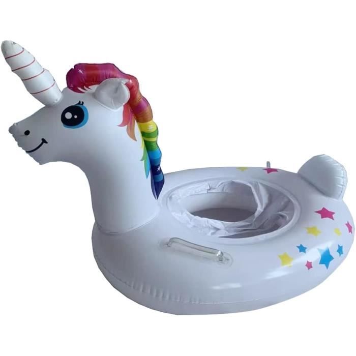 Flotteur de Natation Licorne, Siège Gonflable, Bateau pour Enfants, Amusement d'Été, Piscine