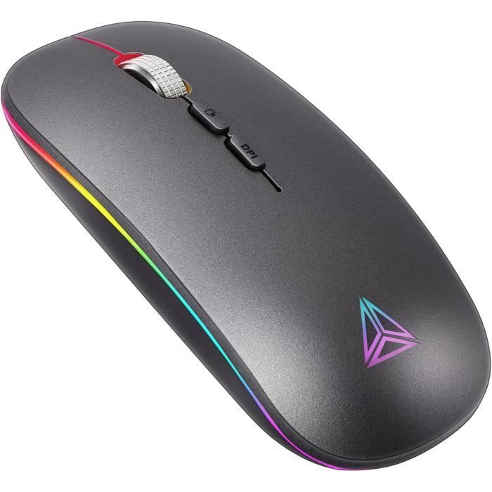 Souris sans fil rechargeable Bluetooth silencieuse ergonomique 2400 DPI
