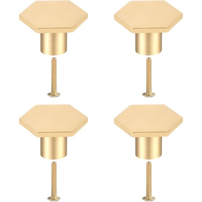Lot De 4 Poignées De Porte Lucinda En Laiton Massif Poli Doré Avec Visserie