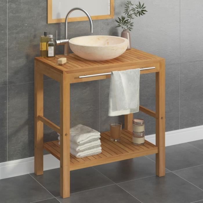 salle de bain complète - simple vasque - l 74cm, meuble sous lavabo, meuble de rangement de salle de bain, crème k56